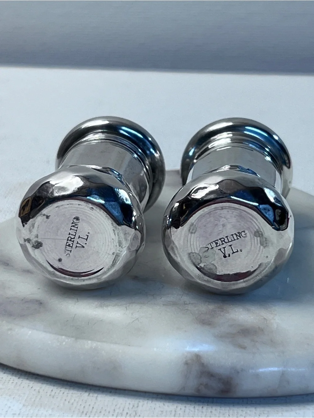 Vintage-Style Sterling Silver Salt and Pepper Shakers - Picture 3 of 5